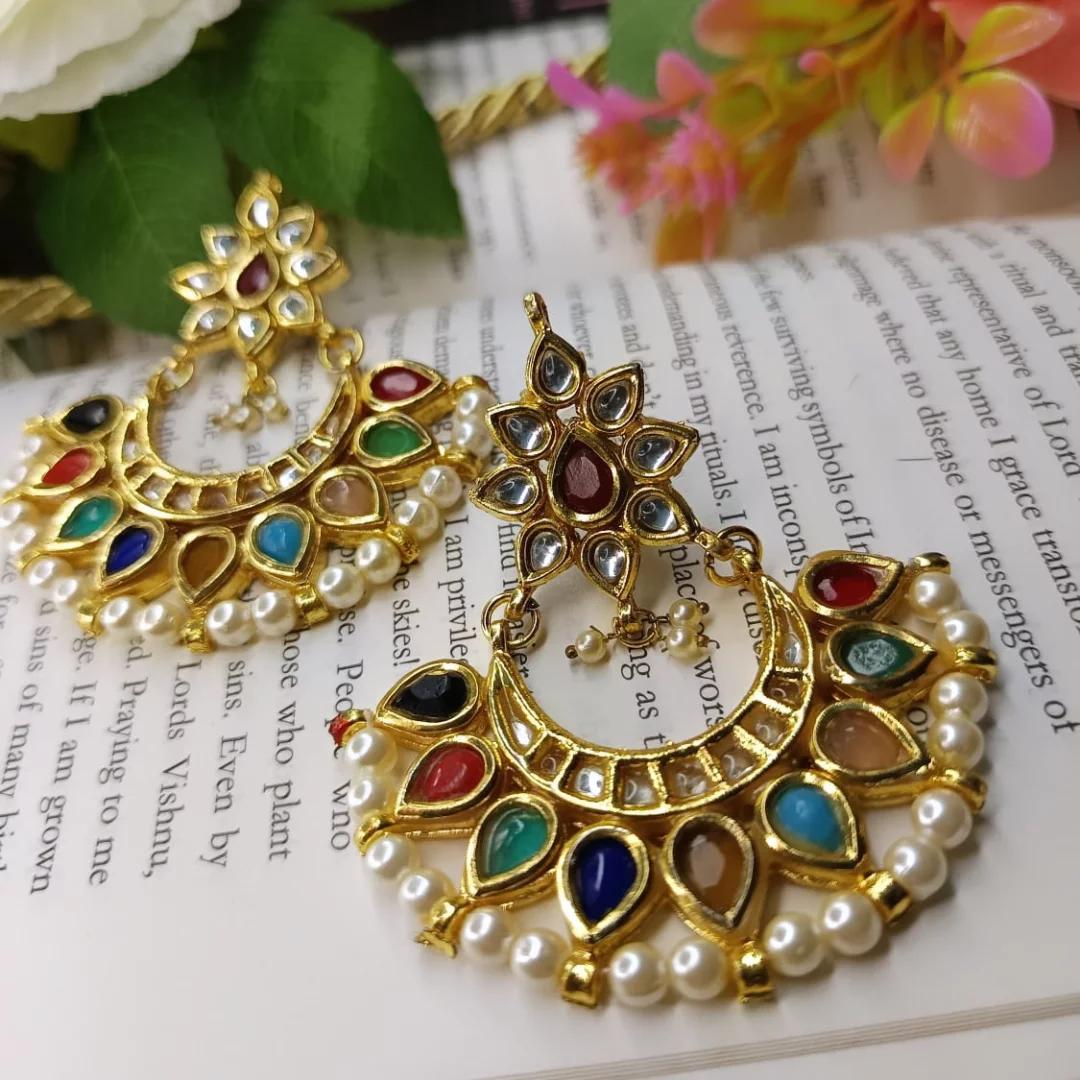 Navratna Chandrika Jhumkas