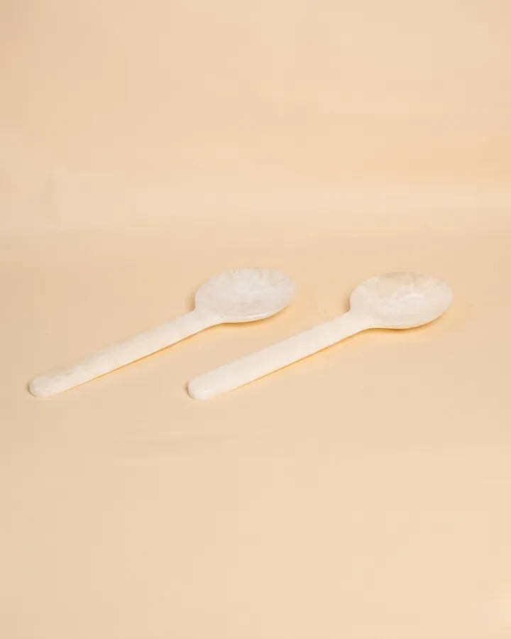 Classic White Flat Salad Servers