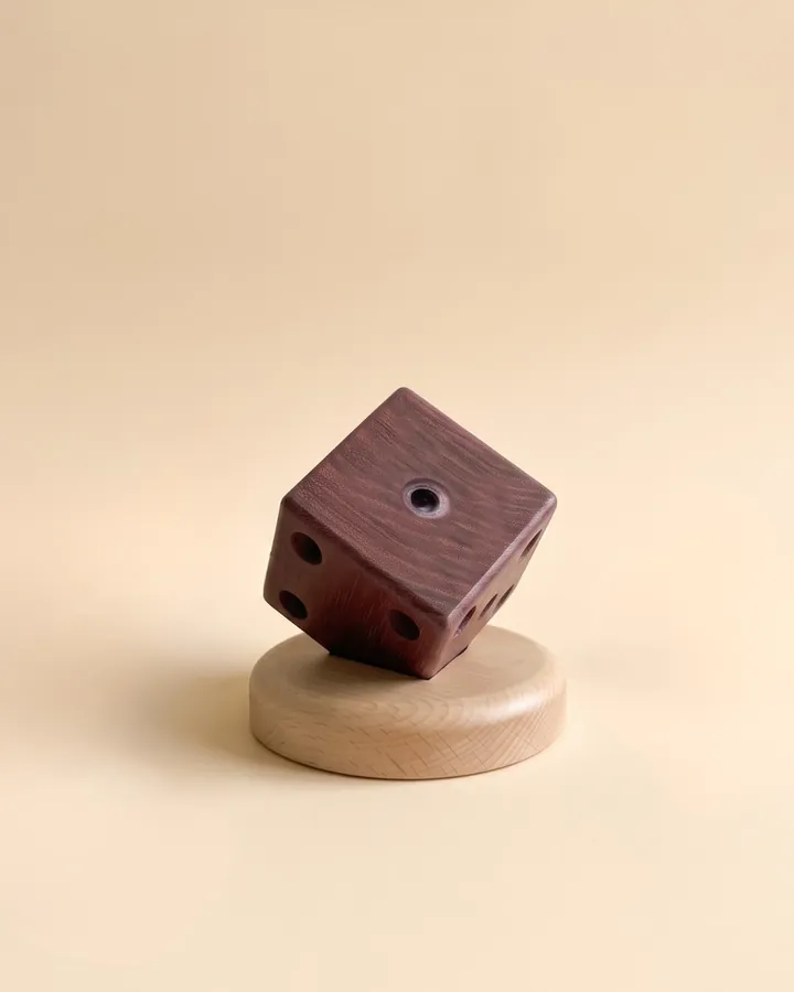 Handcrafted Pinewood Compass Cube