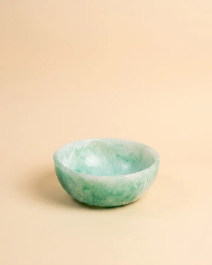 Mint & White Marbled Bowl