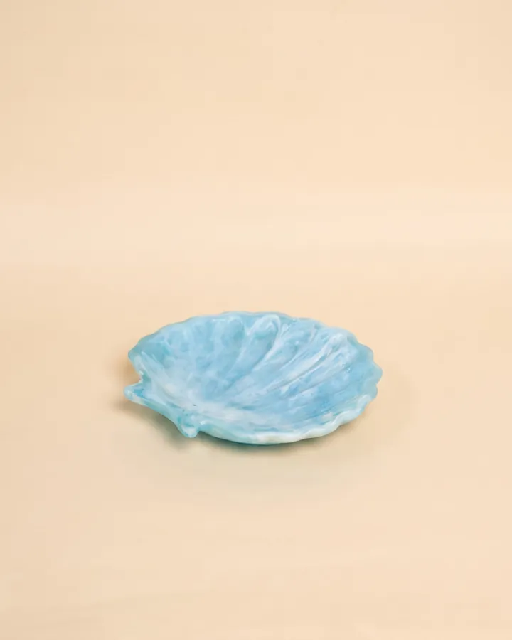Ocean Sky Blue Resin Shell Dish