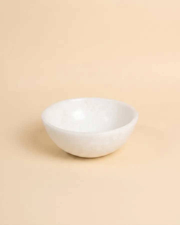 White Marbled Bowl