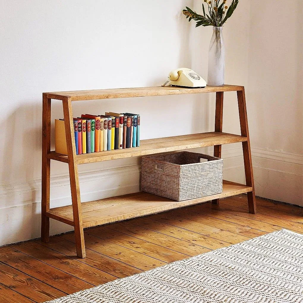 2-Tier Wooden Books Storage Rack