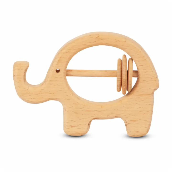 Wooden Baby Rattle – Elephant