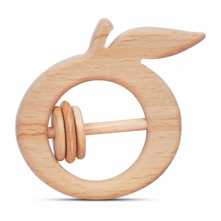 Wooden Baby Rattle – Orange
