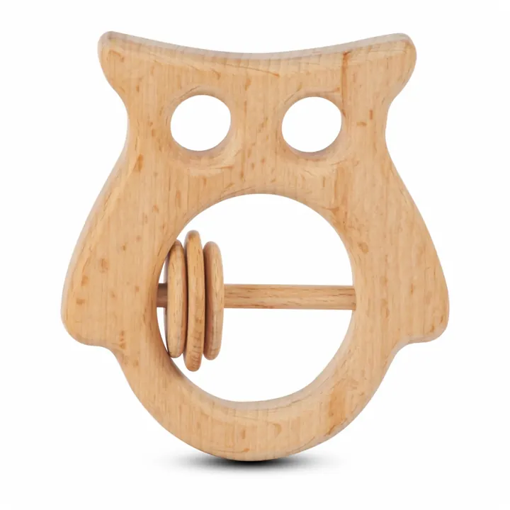 Wooden Baby Rattle – Owl