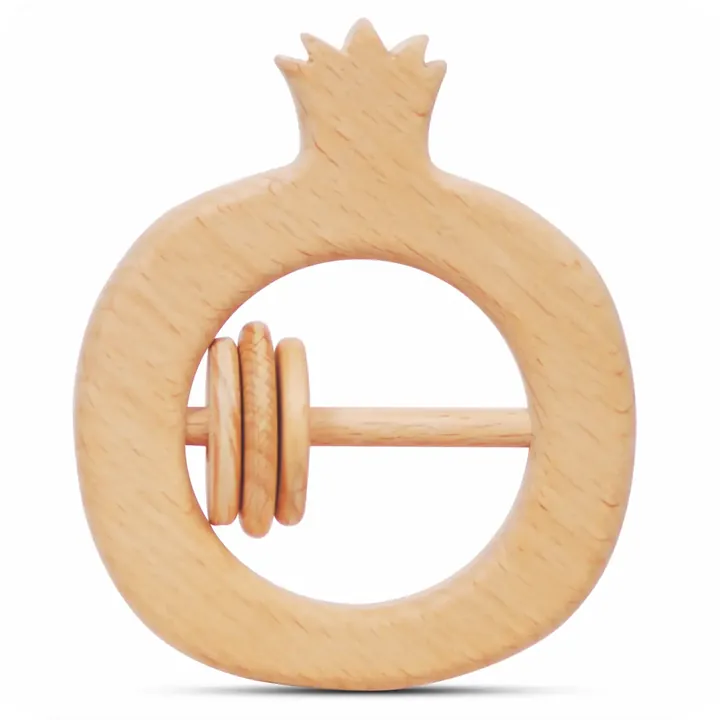 Wooden Baby Rattle – Pomegranate