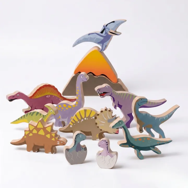 Wooden Dinosaurs Animal Set (12Pcs.)