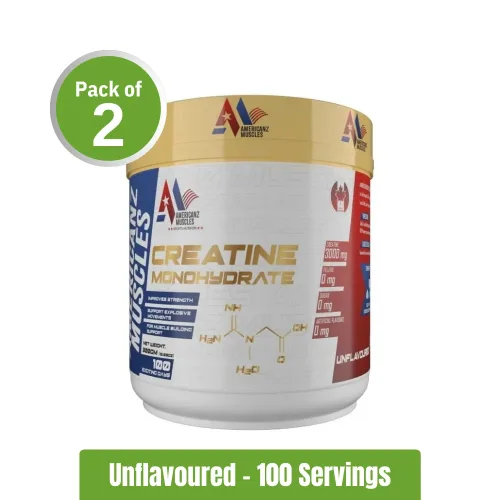 Americanz Muscles Creatine Monohydrate | Pack of 2 (100+100 Servings)
