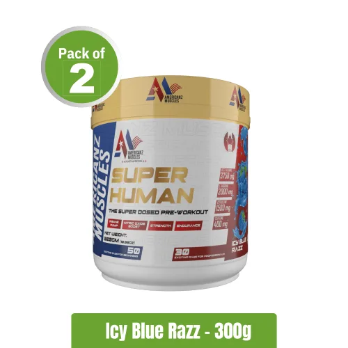 Americanz Muscles Super Human Pre-Workout | Pack of 2 (50+50 Servings)