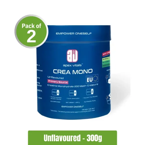 Apex Vitals Crea Mono Creatine | Pack of 2 (300g+300g)