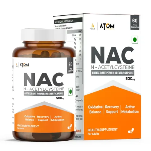 ATOM NAC 500mg (N-Acetylcysteine) 60 Veg Capsules