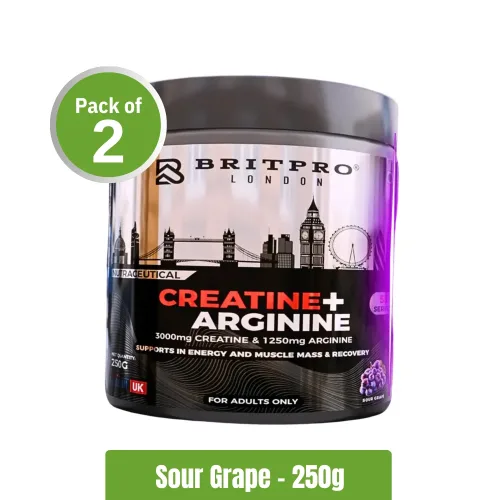 BRITPRO Creatine + Arginine | Pack of 2 (250g+250g)