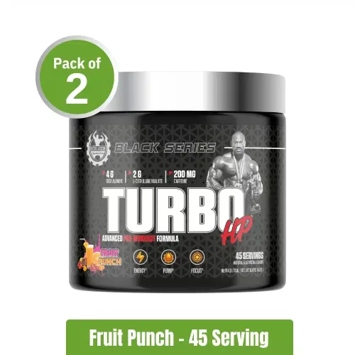 Dexter Jackson Black Series Turbo HP Pre-Workout | Pack of 2 (45 + 45 Servings)