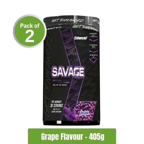 Enhanced Savage Pro-Stim Pre-Workout | Pack of 2 (405g+405g)