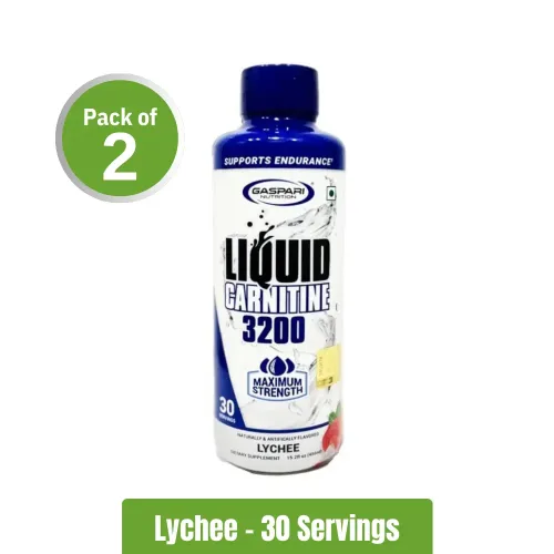Gaspari Nutrition Liquid Carnitine 3200mg | Pack of 2 (30+30 Servings)