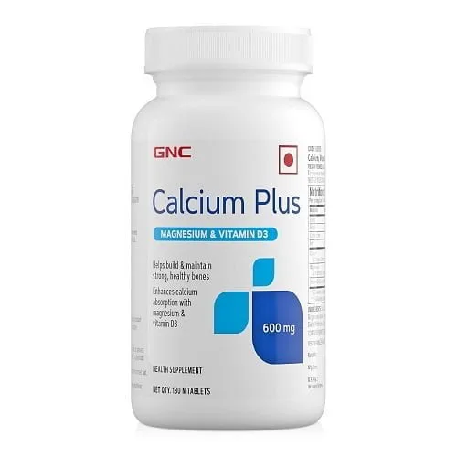 GNC Calcium Plus 600 mg with Magnesium and Vitamin D3 – 180 Tablets
