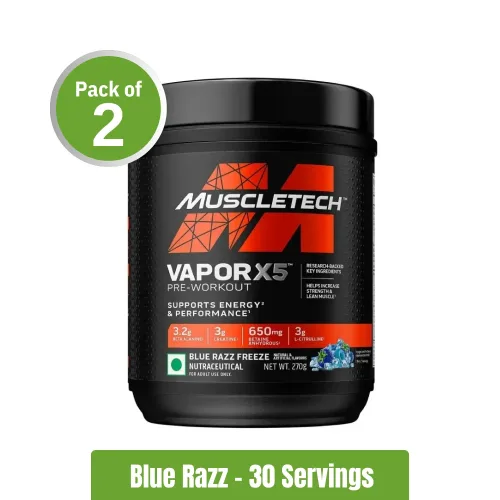 MuscleTech Vapor X5 Pre-Workout | Pack of 2 (30+30 Servings)