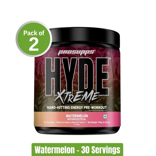 ProSupps Hyde Xtreme Hard-Hitting Energy Pre-Workout | Pack of 2 (30+30 Servings)