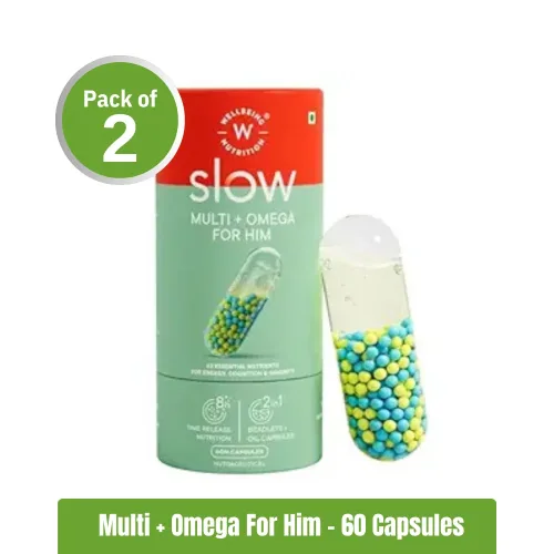 Wellbeing Nutrition Multi + Veg Omega 3 for Him | Pack of 2 (60+60 Capsules)