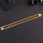 Rudraksha Rakhi For Brother  Golden Modern Rudraksha Bracelet Rakhi (1 Pc)