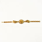Bracelet With Stone Border  Dual Peacock Chain End Rakhi
