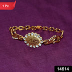 Bracelet With Stone Border  Dual Peacock Chain End Rakhi