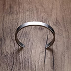 Minimalist Polished Open-ended Silver-tone Stainless Steel Kada (1 Pc)