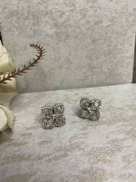 Silver Bloom Stud Earrings