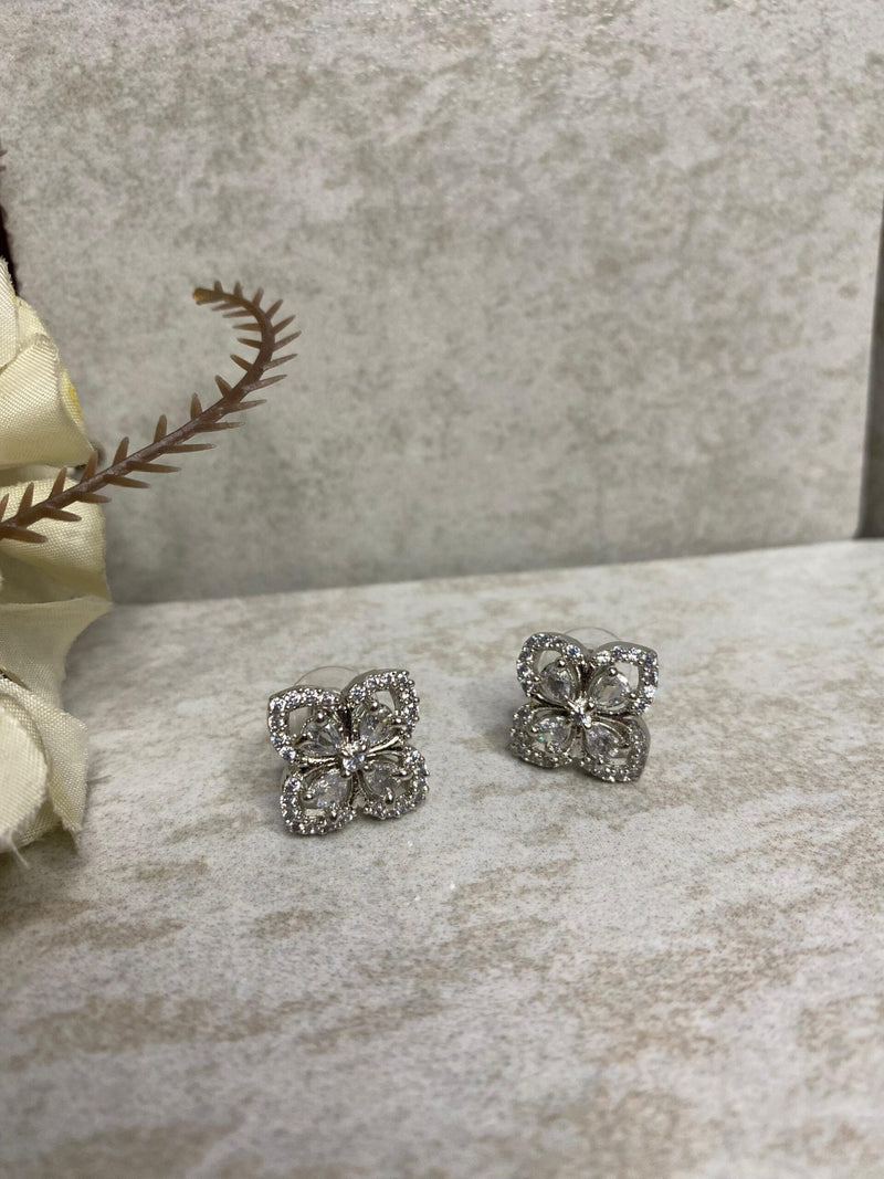 Silver Bloom Stud Earrings