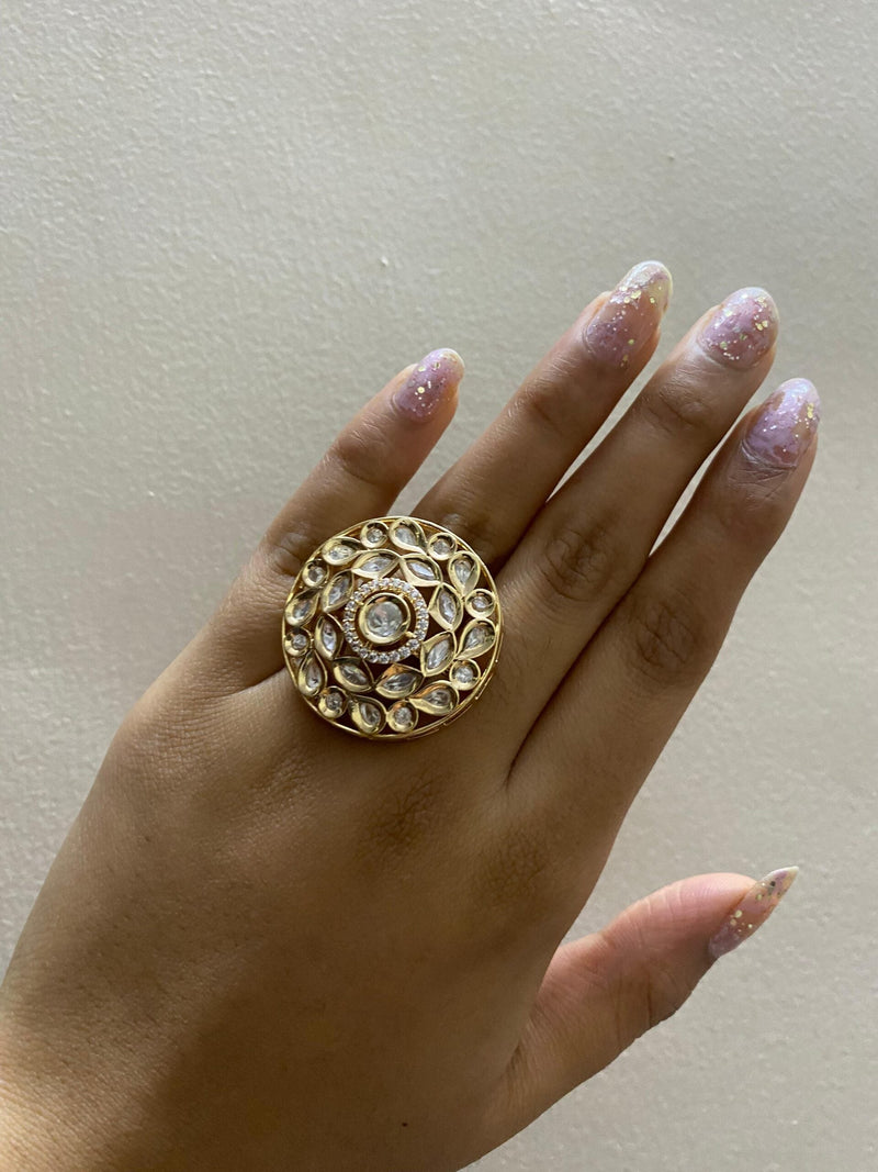 Classic Kundan Cocktail Ring