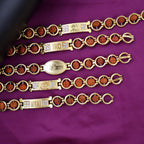 Gold Plated Designer Circular Bead Bracelet Rakhi For Brother (Mix Design  1 Pc)