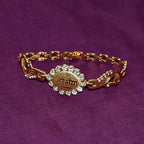 Bracelet With Stone Border  Dual Peacock Chain End Rakhi