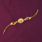 Bracelet With Stone Border  Dual Peacock Chain End Rakhi